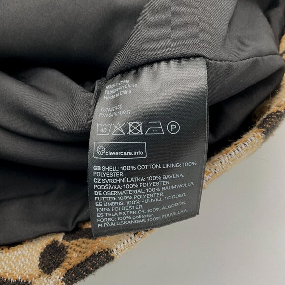 H&M Textured Leopard Print Asymmetrical Faux Wrap Exposed Zipper Skirt 6 NWT - Picture 6 of 7